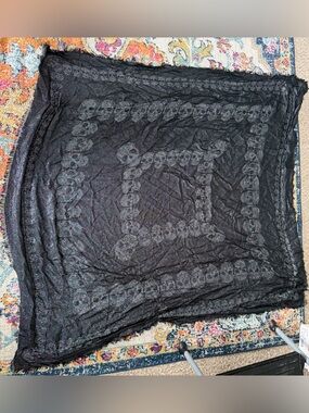 Zadig & Voltaire Black Metallic Printed Scarf